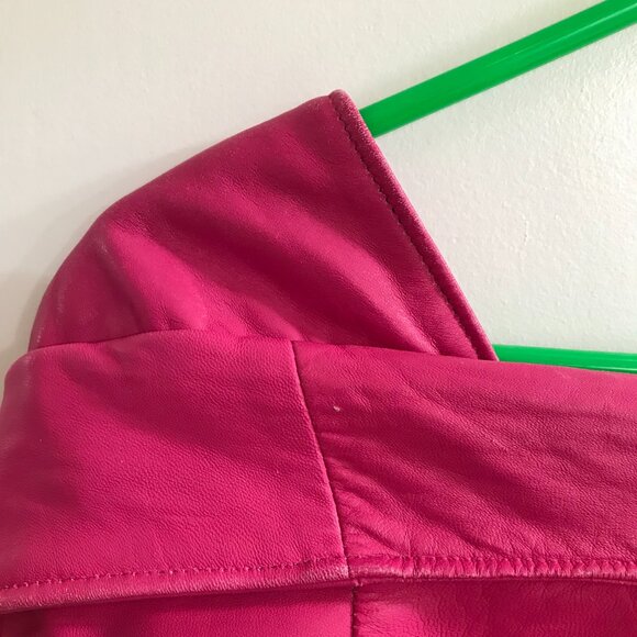Hugo Buscati Milano Leather Bolero jacket, Hot Pink/Fuschia/Bubble Gum,S - Picture 8 of 11